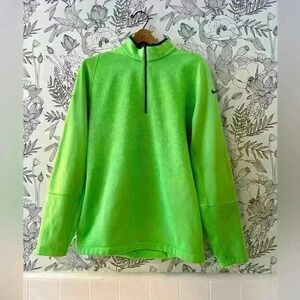 NIKE GOLF TOUR PERFORMANCE THERMA-FIT GREEN 1/2 ZIP PULL OVER FLEECE SIZE L